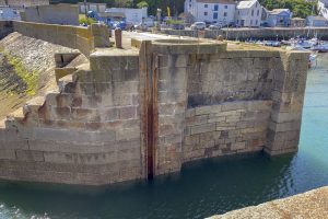 Porthleven Inner Harbour Gate With Channel For The Balks