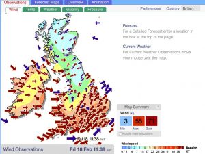 Wind Observations At 1138gmt 18th Feb (xcweather.co.uk)