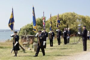 The Parade of Standards prior to the Memorial Service at the Anchor Memorial