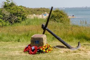 The Anchor War Memorial on the Clifftop in Lepe Country Park
