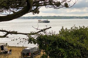 Passing the lower car park at Lepe